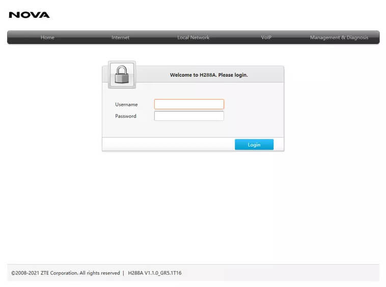 Nova Router Login