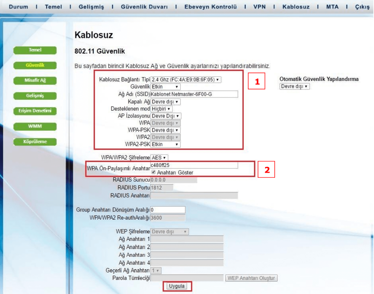 Türksat Kablonet Modem Login